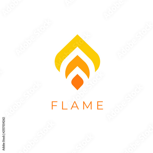 Vector logo design template. Flame, fire abstract icon.