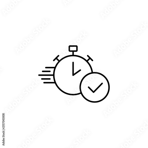 Fast stopwatch icon representing efficient time management and task completion success symbol with stopwatch