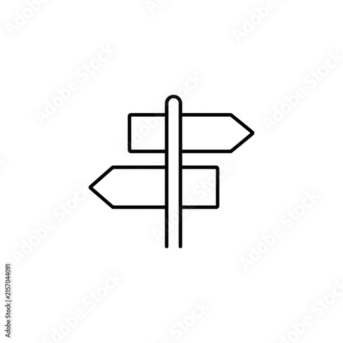 Minimalist signpost icon with opposing directional arrows signpost direction navigation wayfinding