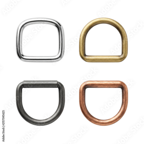 Metal d ring buckles and webbing strap hardware