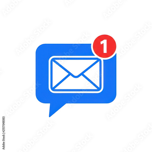 Notification icon indicating one unread email message in a speech bubble.