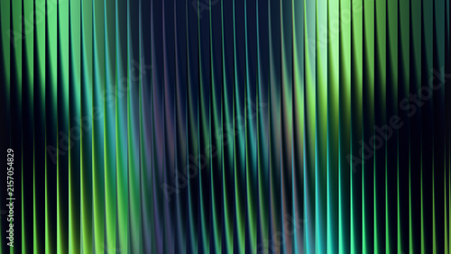 Iridescent abstract background with vertical lines and shifting shades of green and blue.