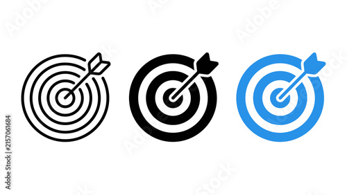 Foto Target icon set, goal symbol, vector illustration isolated on transparent backgr