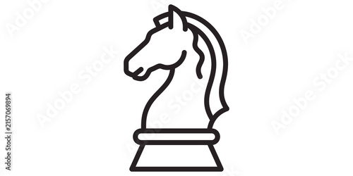 Cuadro en lienzo Knight chess piece icon for strategic board game apps and websites
