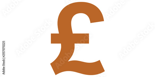 Canvastavla British pound sterling currency symbol in orange flat design for web
