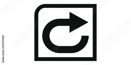 Cuadro en lienzo Black redo button icon in square for undo and refresh actions.