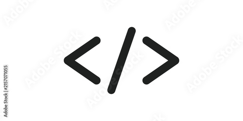 Foto Angle brackets symbol for code and programming concept black.