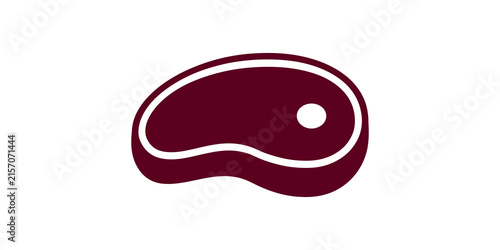 Foto Dark maroon steak meat icon for restaurant menu or grocery marketing