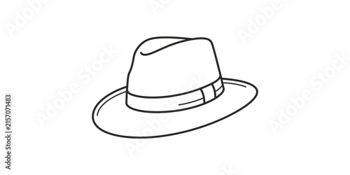 Photography Fedora hat outline for vintage fashion and classic style accessories
