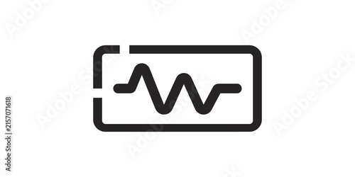 Фотография Sound wave frequency icon in rectangular frame for audio monitoring