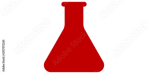 фотографія Red erlenmeyer flask icon for chemistry lab and scientific research