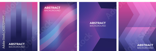 Abstract gradient poster background vector set.