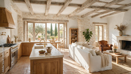 Mediterranean Coastal Living Room Interior