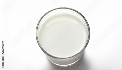 half glass of fresh milk isolated on white background