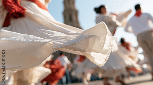 Vibrant Traditional Dancers Celebrating the Cultural Heritage and Spirit of Dia de La Raza Festival