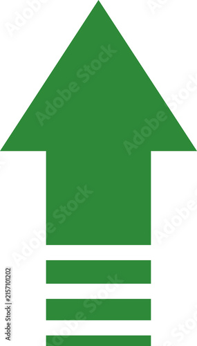 Green Upload Arrow Icon with Motion Lines Isolated on White Background