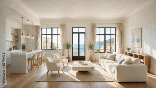 Luxury Mediterranean Kitchen and Dining Interior