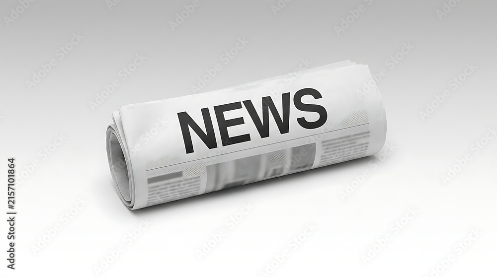 © Mostafizur - Rolled newspaper with News headline isolated on white background for media concept