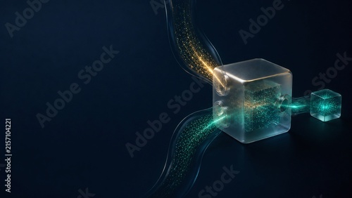 Multiple encrypted data streams enter a transparent protected computing node and emerge as a secured output, illustrating confidential computing, privacy-enhancing technology, secure analytics