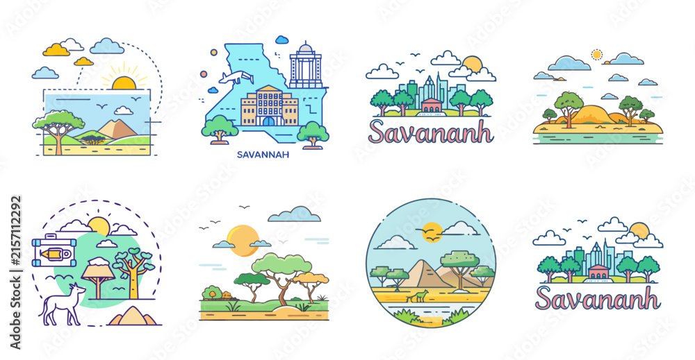 Fototapeta premium Colorful eco-friendly lifestyle and wellness icons set - Bright vector icons depicting healthy habits, nature, wellness, and eco-friendly living in a modern style.