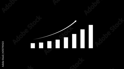 Futuristic Bar Chart with Rising Arrow Graphic for Business Growth, Financial Success, and Stock Market Analytics; Professional Digital Statistics Illustration Ideal for Marketing Trends.
