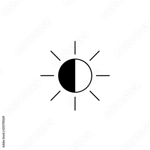 Minimal Brightness and Contrast Adjustment Sun Outline Icon