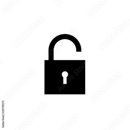 Open Padlock Security Unlock Icon Isolated on White Background