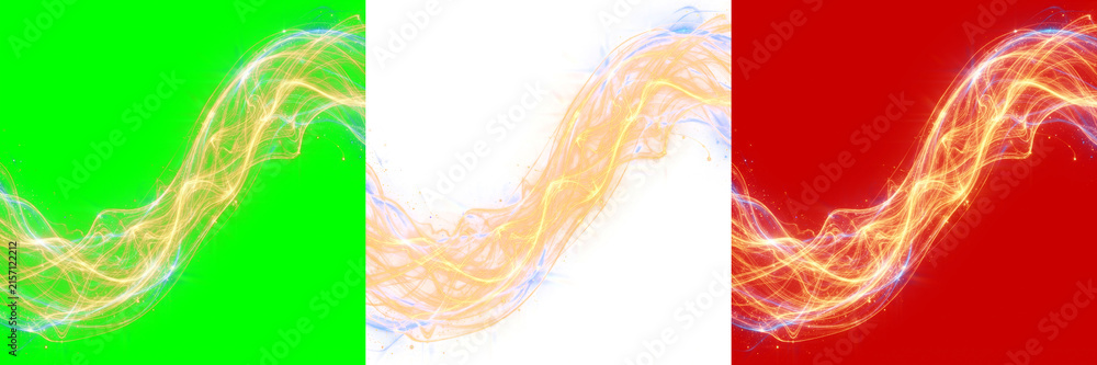 Obraz premium Vibrant glowing particle streaks create high-contrast abstract texture ideal for dynamic backgrounds, lighting effects, and futuristic graphic design projects enhancing visual impact