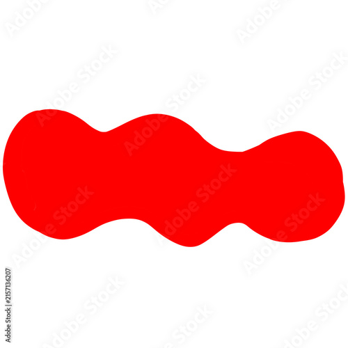 A red abstract wavy fluid blob shape isolated illustration for graphic design element, red shape doodle