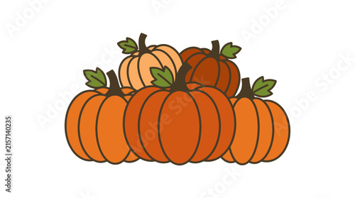Autumn Harvest Pumpkins Pile Isolated Transparent Background Fall Season