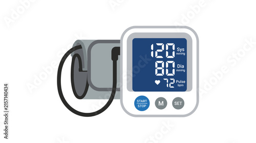 Cuadro en lienzo Digital Blood Pressure Monitor Isolated Transparent Background Medical Device