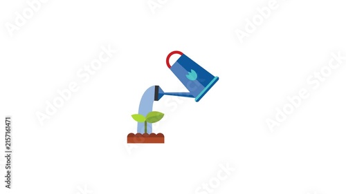 Lamp with Planter Icon Animation