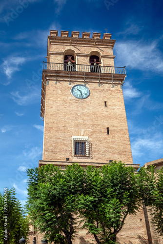 Bell tower of the Church of Santiago el Mayor in Totana, Region of Murcia, Spain