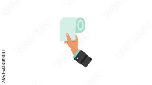Man Pulling Tissue Icon Animation
