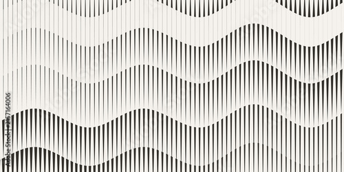 Фотография Vertical black lines on white background forming wave-like interference pattern