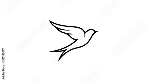 Black swallow bird silhouette flying icon design.