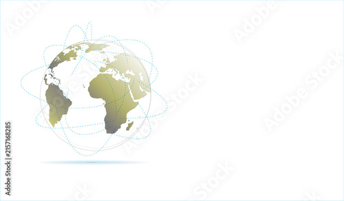 Global Connectivity Illustration of Earth Globe with Blue Communication Network Lines