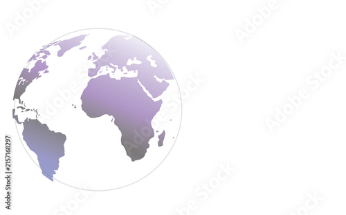 Modern Minimalist Purple Gradient Globe World Map Illustration for Global Business