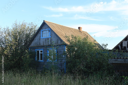 Картината върху платно Abandoned, uninhabited houses in old villages from the time of collective farms and collectivization in the Soviet Union