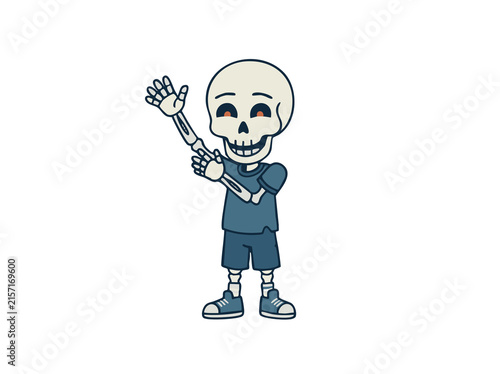 Halloween Skeleton massaging its shoulder