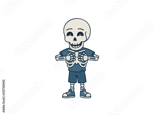 Halloween Skeleton doing breathing exercise