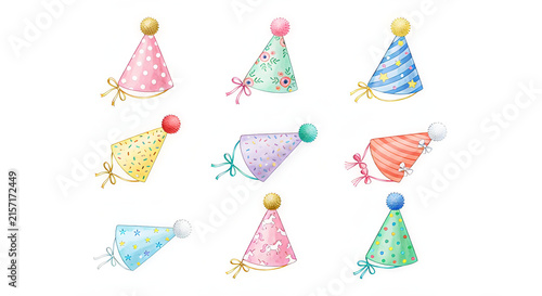 watercolor birthday hats