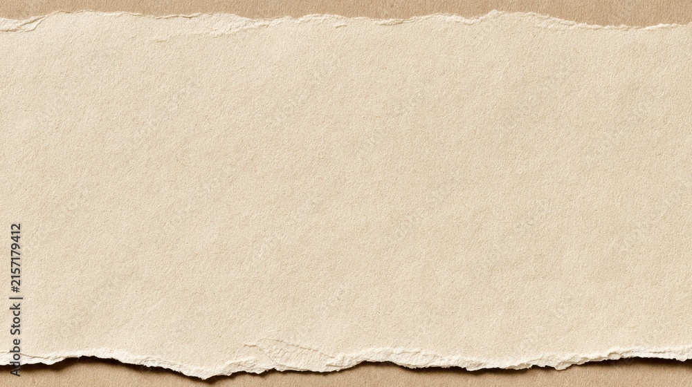 Naklejka premium Beige torn paper texture background with horizontal ripped edges for vintage stationery, card, poster and design layout