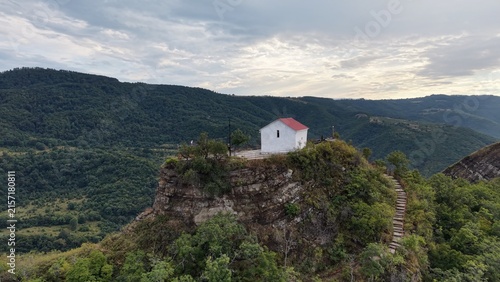 Solitary Orthodox Chapel on a Dramatic Mountain Cliff in Georgia