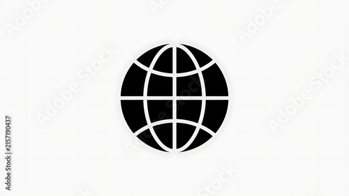 Black global world globe icon symbol