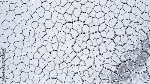 Aerial salt flat abstract - white polygon patterns on Utah Bonneville.