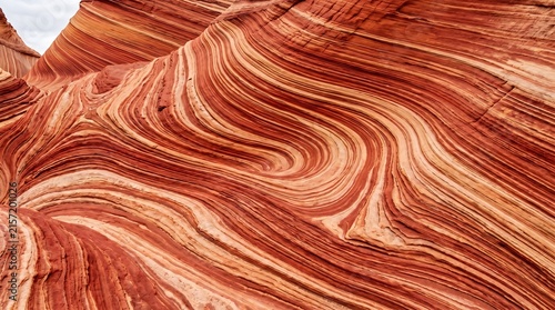 American desert rock striation abstract - swirling red and cream layers, Ultra High-Definition Background Stock Image.