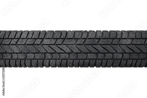 Black automotive tire tread pattern strip