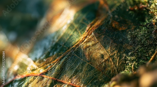 Close-up natural textures forming an organic abstract backdrop in greens and browns