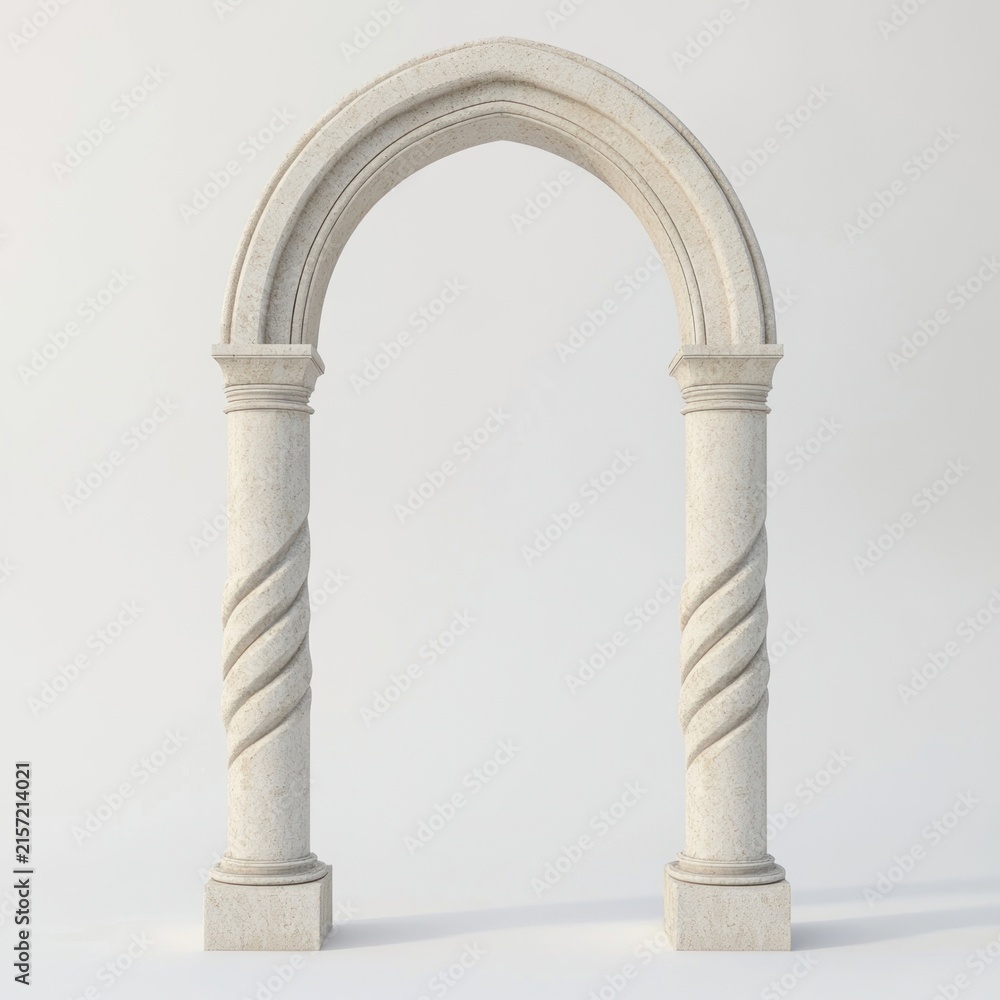 Fototapeta premium Rectangular arch architecture elegant columns.